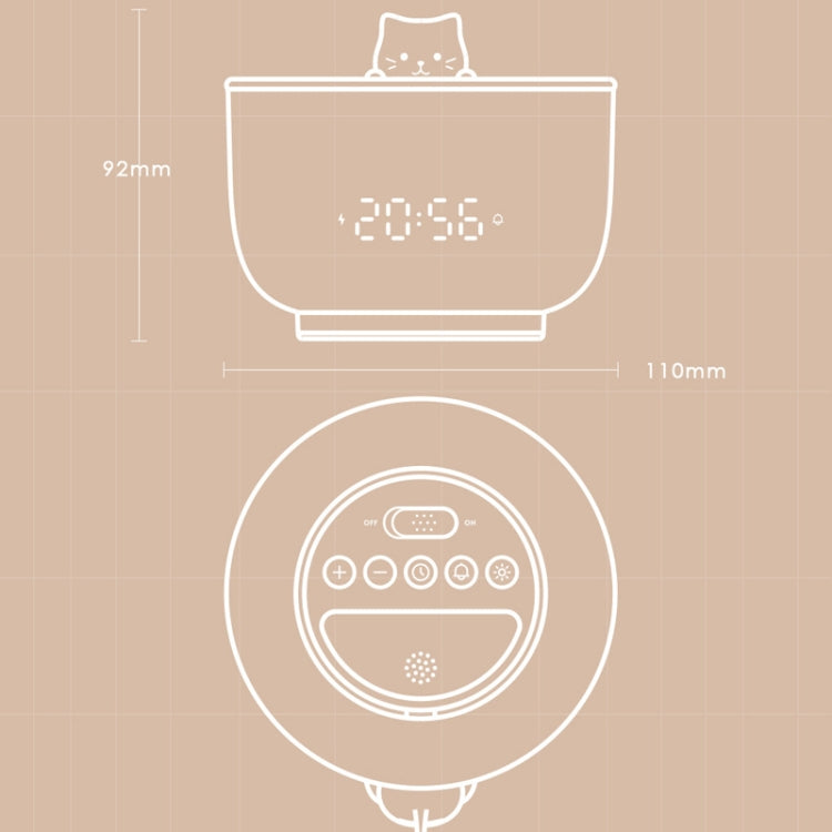 Multifunctional Voice-activated LED Light Shows Time Children Cartoon Cat Alarm Clock(Red)