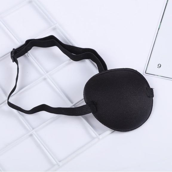 2pcs One-Eyed Dragon Pirate Makeup Eye Mask Children Groove Amblyopia Strabismus Full Cover Single Eye Mask(Black)