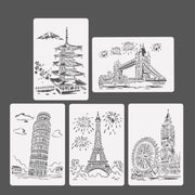 1 Paris Tower Construction Series Painting Template Theme City A4 Label Template