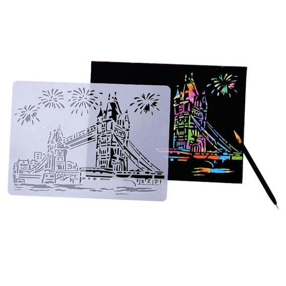 1 Paris Tower Construction Series Painting Template Theme City A4 Label Template