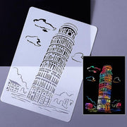 1 Paris Tower Construction Series Painting Template Theme City A4 Label Template