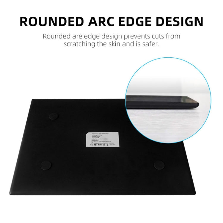 Copy Station Anime Drain Station LED Copy Board With Magnetic Suction Light Board Drawing Plate With USB Cable, Specification: A4 3 Gear Dimming (Black)
