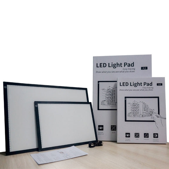 Copy Station Anime Drain Station LED Copy Board With Magnetic Suction Light Board Drawing Plate With USB Cable, Specification: A4 3 Gear Dimming (Black)