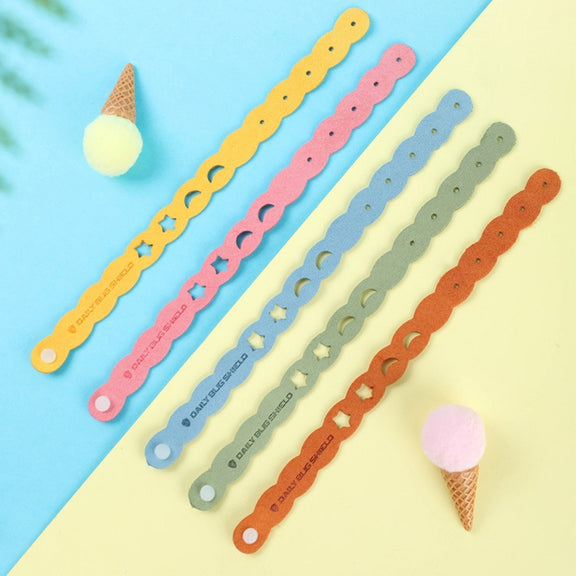 5pcs BUGS Mosquito Repellent Bracelet Mosquito Ring Outdoor Mosquito Bracelet Color Random Delivery, Style: Staroon Bracelet