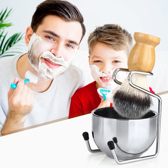 B3004 3 Pcs/Set Men Styling Tools Nylon Beard Brush Rack Foam Bowl(3 Pcs/Set)