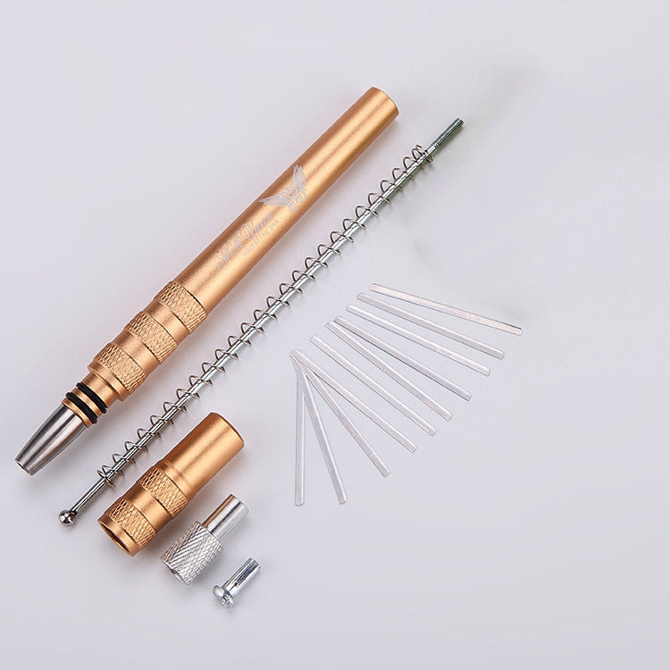 MM VWAN Magic Hairdressing Eyebrow Trimming Engraving Pen Scoring Stainless Steel Razor(Golden) - free shipping - PMC TechLife - Order now!