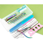 13 In 1 FABIYAN Color Titanium Nail Art Tool Set Dead Skin Shears Steel Push Nail File Pliers