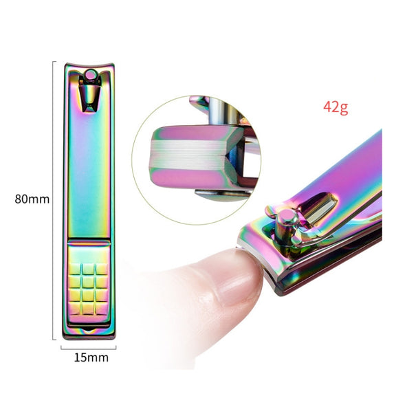 14 In 1 FABIYAN Color Titanium Nail Art Tool Set Dead Skin Shears Steel Push Nail File Pliers