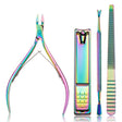 4 In 1 FABIYAN Color Titanium Nail Art Tool Set Dead Skin Shears Steel Push Nail File Pliers - Nail Clipper by PMC Jewellery | Online Shopping South Africa | PMC Jewellery | Buy Now Pay Later Mobicred