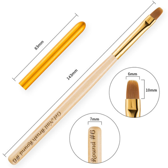 Nail Art Pen Nail Round Head Phototherapy Pen Painted Pen Brush Beauty Brush(Number 6)