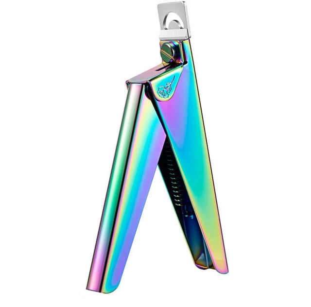 Nail Word Cut French U-Shaped Cut Fake Nail Cut Stainless Steel Nail Knife, Color Classification: Colorful Titanium 1
