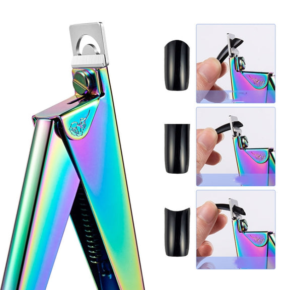 Nail Word Cut French U-Shaped Cut Fake Nail Cut Stainless Steel Nail Knife, Color Classification: Electrophoretic Black