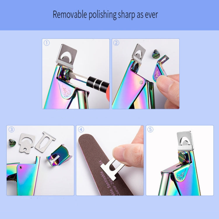 Nail Word Cut French U-Shaped Cut Fake Nail Cut Stainless Steel Nail Knife, Color Classification: Electrophoretic Black - free shipping - PMC Jewellery - Order now!