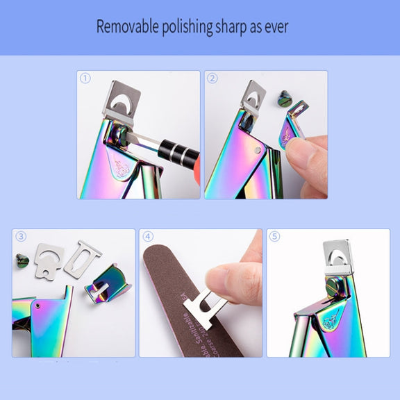 Nail Word Cut French U-Shaped Cut Fake Nail Cut Stainless Steel Nail Knife, Color Classification: Electrophoretic Black