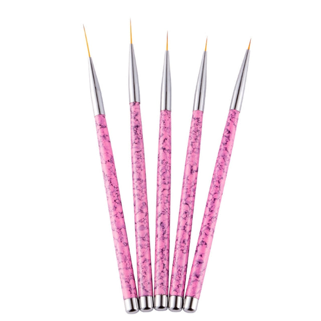 5 in 1 7/9/11/15 / 20mm Nail Art Draw Line Pen Nails Painted Brush