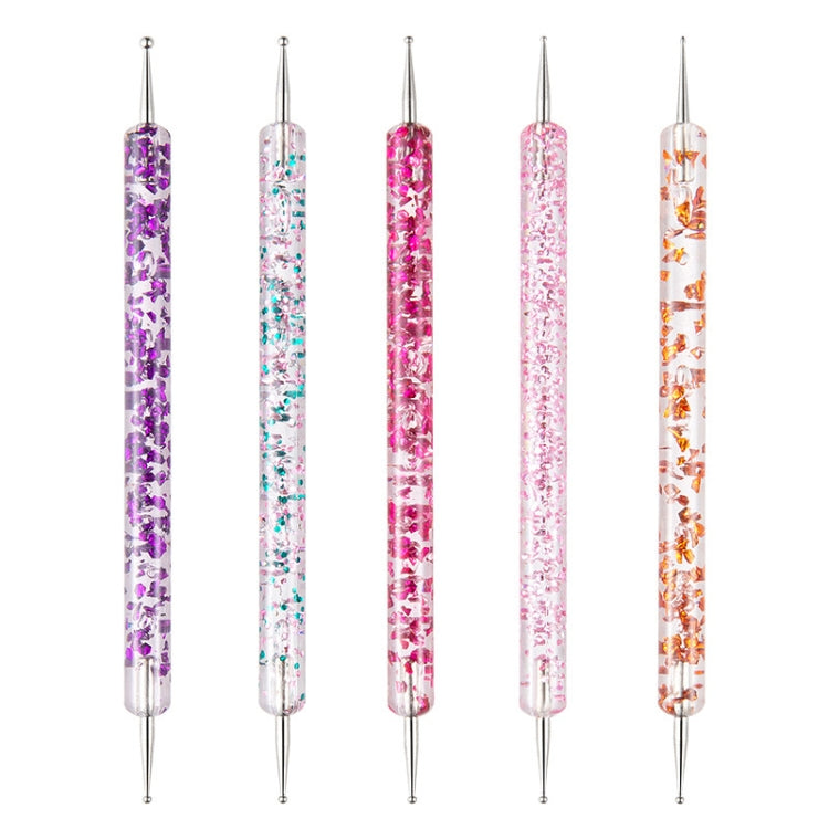 5 In 1 Nail Double-Headed Drill Pen Acrylic Transparent Pole Nail Tool - free shipping - PMC Jewellery - Order now!