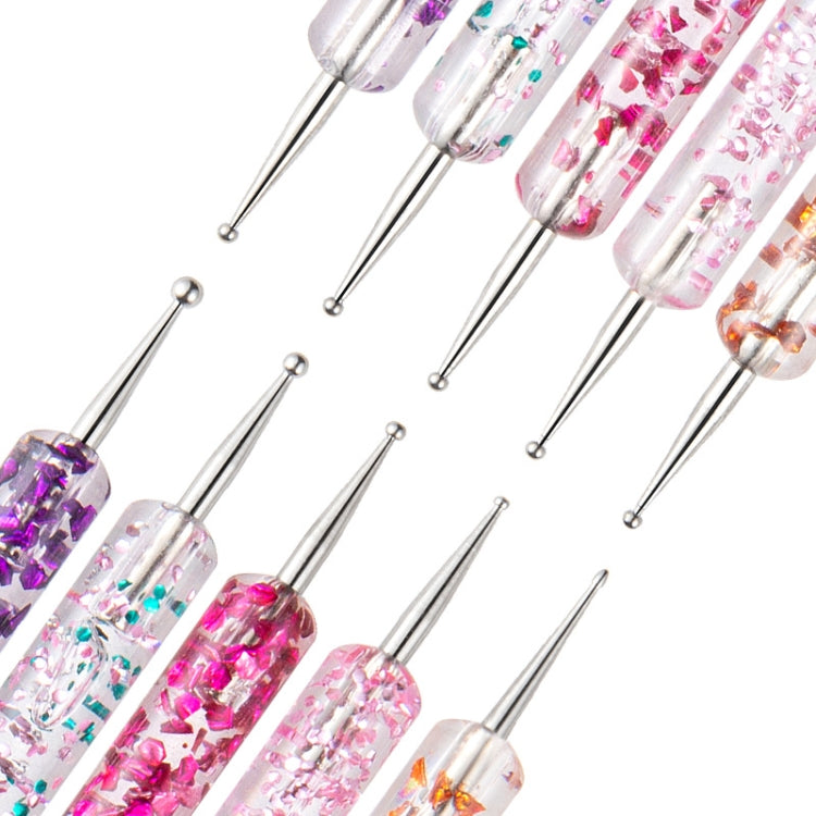 5 In 1 Nail Double-Headed Drill Pen Acrylic Transparent Pole Nail Tool - free shipping - PMC Jewellery - Order now!