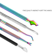 FABIYAN Stainless Steel Dead Skin Shear Steel Push Nail Art Tool Set, Specification: Set 1