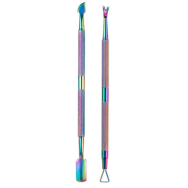 FABIYAN Stainless Steel Dead Skin Shear Steel Push Nail Art Tool Set, Specification: Set 2