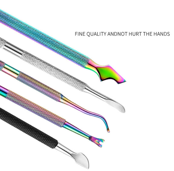 FABIYAN Stainless Steel Dead Skin Shear Steel Push Nail Art Tool Set, Specification:   Set 7