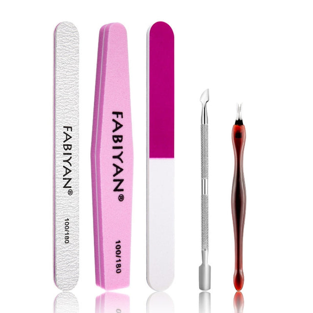 FABIYAN Nail Art Tool Set Manicure Disarm Tool Set, Specification: 5-piece Set