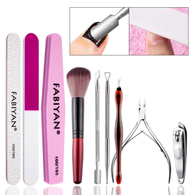 FABIYAN Nail Art Tool Set Manicure Disarm Tool Set, Specification: 8-piece Set