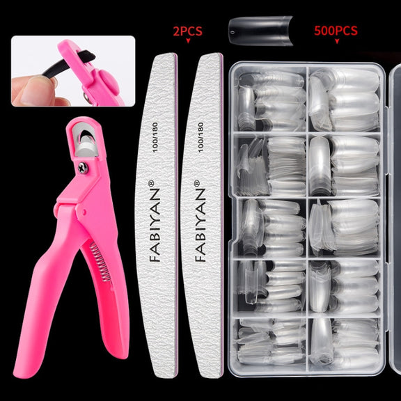 FABIYAN Nail Brush Nail Piece Set Nail Art Polishing Supplies Set, Specification: Transparent Small Set