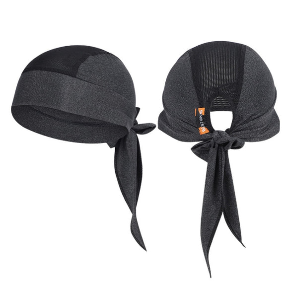 West Biking Summer Ice Silk Pirate Cap Riding Cap Men And Women  Outdoor Windproof Sunscreen Headgear, Size: Free Size(Tying Rope Gray)