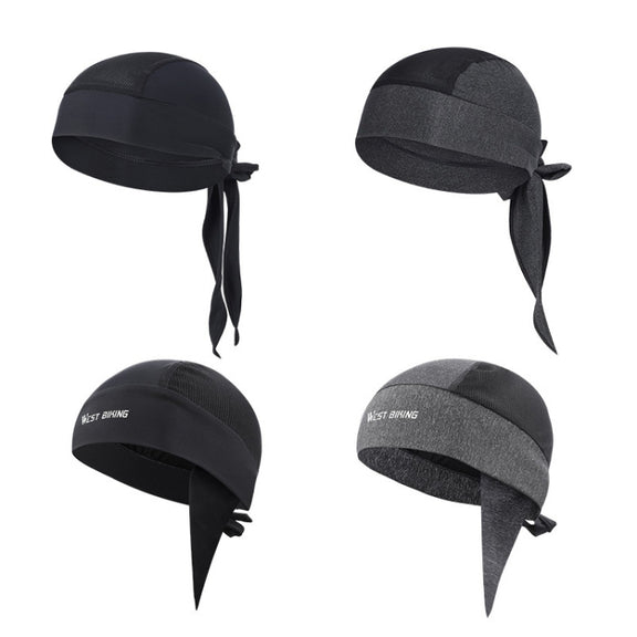 West Biking Summer Ice Silk Pirate Cap Riding Cap Men And Women  Outdoor Windproof Sunscreen Headgear, Size: Free Size(Triangle Towel Black)