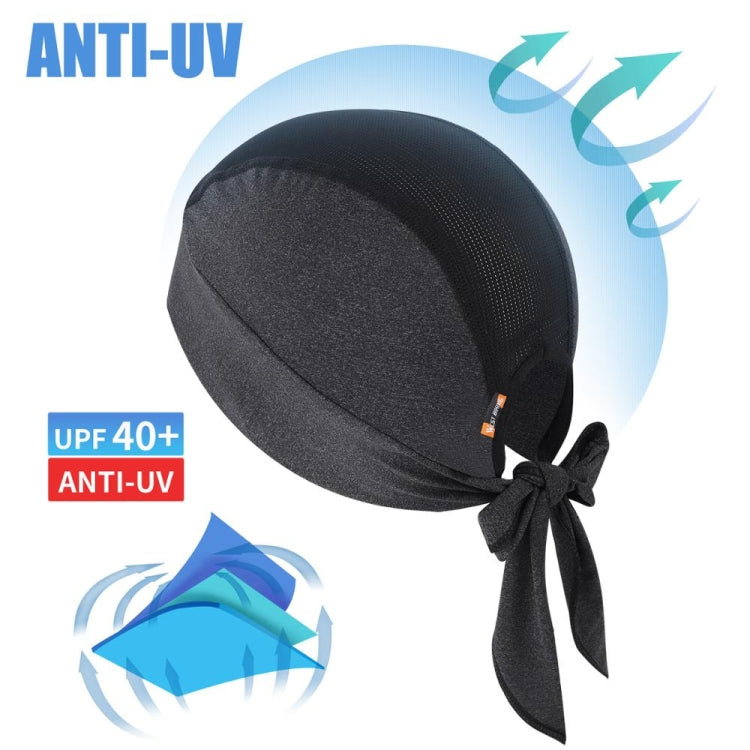 West Biking Summer Ice Silk Pirate Cap Riding Cap Men And Women  Outdoor Windproof Sunscreen Headgear, Size: Free Size(Tying Rope Black) - free shipping - PMC TechLife - Order now!