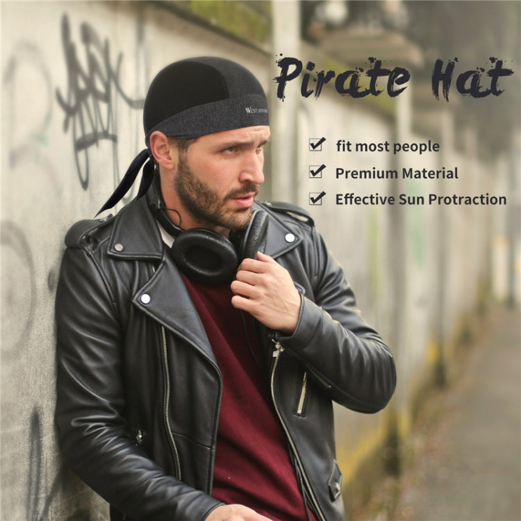 West Biking Summer Ice Silk Pirate Cap Riding Cap Men And Women  Outdoor Windproof Sunscreen Headgear, Size: Free Size(Tying Rope Black) - free shipping - PMC TechLife - Order now!