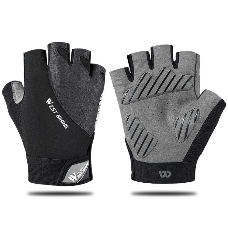WEST BIKING YP0211210 Mountain Cycling Gloves Half Finger Breathable Anti-Slip Gloves Riding Equipment, Size: L(Dark Grey) - free shipping - PMC TechLife - Order now!
