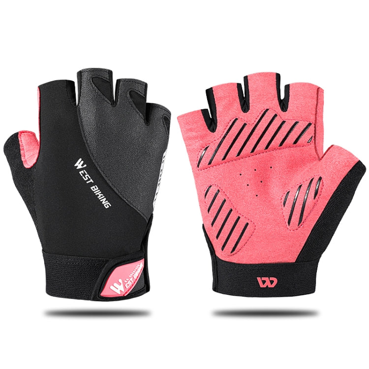 WEST BIKING YP0211210 Mountain Cycling Gloves Half Finger Breathable Anti-Slip Gloves Riding Equipment, Size: L(Pink) - free shipping - PMC TechLife - Order now!