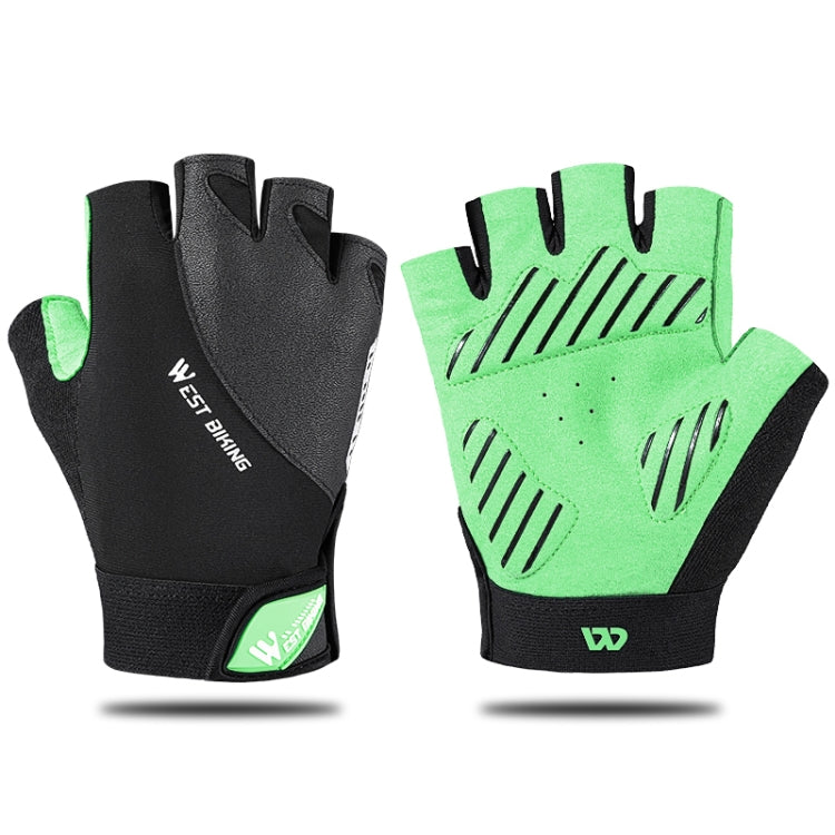 WEST BIKING YP0211210 Mountain Cycling Gloves Half Finger Breathable Anti-Slip Gloves Riding Equipment, Size: L(Light Green) - free shipping - PMC TechLife - Order now!