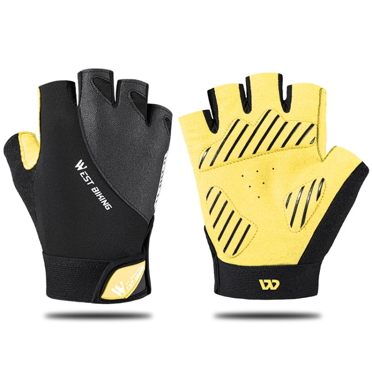 WEST BIKING YP0211210 Mountain Cycling Gloves Half Finger Breathable Anti-Slip Gloves Riding Equipment, Size: XL(Black Yellow) - Cycling Gloves by WEST BIKING | Online Shopping South Africa | PMC TechLife | Buy Now Pay Later Mobicred