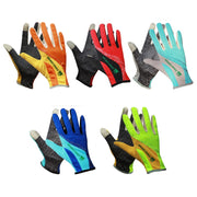 JUNGLE LEOPARD Outdoor Sports Mountaineering Full Finger Gloves Mesh Touch Screen Anti-Skid Gloves, Size: L(Lake Blue+Gray)