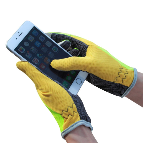 JUNGLE LEOPARD Outdoor Sports Mountaineering Full Finger Gloves Mesh Touch Screen Anti-Skid Gloves, Size: L(Red+Black)