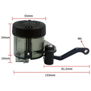Motorcycle Modified Fittings Front Brake Oil Liquid Oil Cup Direct Pump Large Capacity Universal Oil Pot(Transparent)