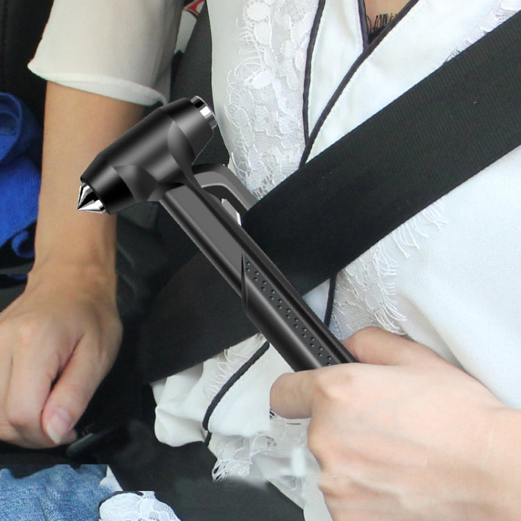 Car Safety Life-Saving Hammer Car Emergency Multifunctional Window Breaker, Colour: Deluxed Black With Fixed Rack - Emergency Hammer by PMC TechLife | Online Shopping South Africa | PMC TechLife | Buy Now Pay Later Mobicred