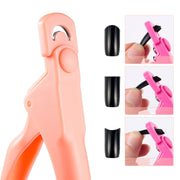 Nail Scissors U-Shaped Scissors DIY French Nail Fake Nail Scissors, Specification: Blue With Hood