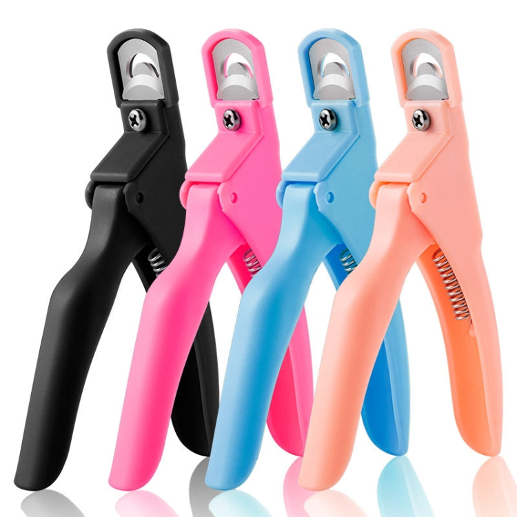 5pcs Nail Scissors U-Shaped Scissors DIY French Nail Fake Nail Scissors, Specification: Orange With Hood