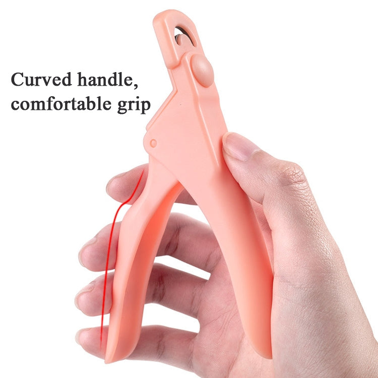 5pcs Nail Scissors U-Shaped Scissors DIY French Nail Fake Nail Scissors, Specification: Orange With Hood