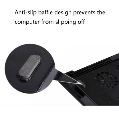 NUOXI M8 Laptop Radiator Multi-Angle Adjustment Six Fan Touch Screen Button Bracket(Black) - free shipping - PMC Jewellery - Order now!