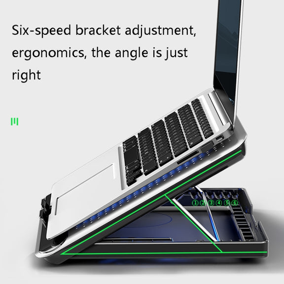 NUOXI Q5 Notebook Radiator Base Computer Aluminum Alloy Plate Pad Fan Bracket(Black)