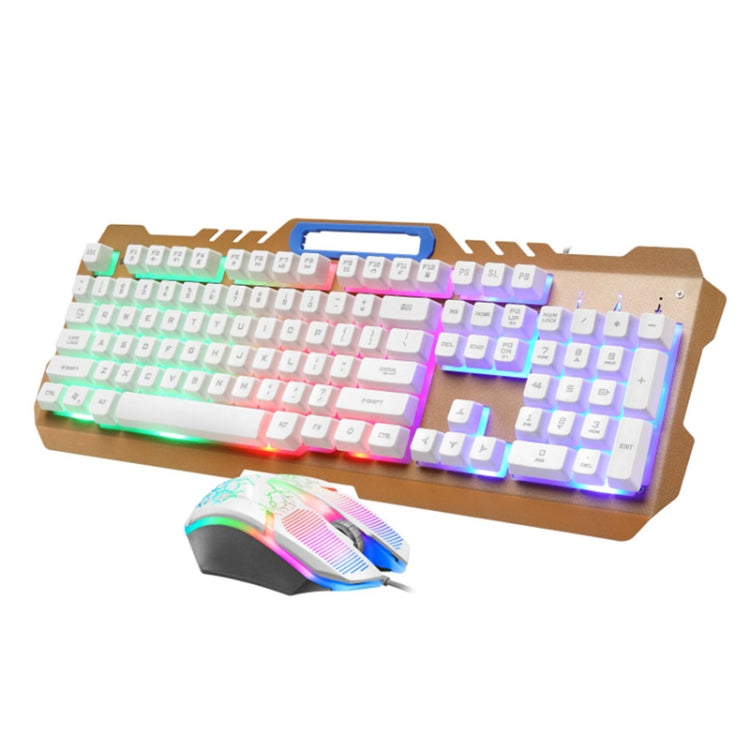 LIMEIDE T21 104Keys Wired Gaming Backlit Computer Manipulator Keyboard and Mouse Set, Cable Length: 1.4 m(White) - free shipping - PMC Jewellery - Order now!