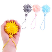 TPR Grip Ball Rehabilitation Hemiplegia Stroke Massage Finger Ball, Specification: 6cm With Rope (Light Blue)