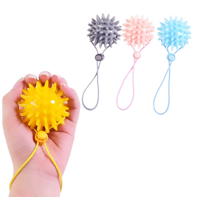 TPR Grip Ball Rehabilitation Hemiplegia Stroke Massage Finger Ball, Specification: 6cm With Rope (Light Blue)