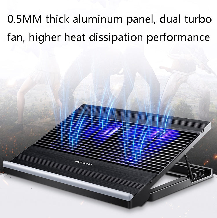NUOXI T10 Laptop Radiator Multi-File Adjustment Aluminum Alloy Bracket(Silver)
