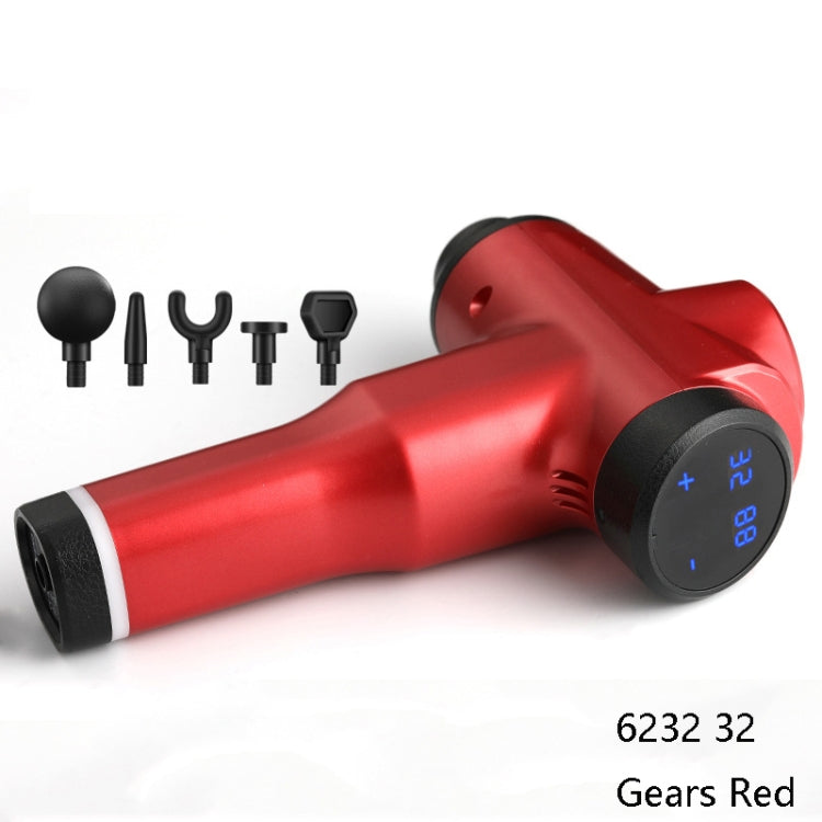 Muscles Relax Massager Portable Fitness Equipment Fascia Gun, Specification: 6232 32 Gears Red(US Plug) - free shipping - PMC TechLife - Order now!