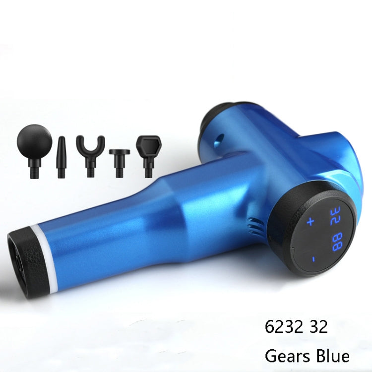 Muscles Relax Massager Portable Fitness Equipment Fascia Gun, Specification: 6232 32 Gears Blue(UK Plug) - free shipping - PMC TechLife - Order now!